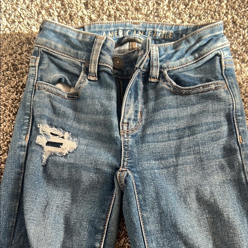 American Eagle Womens ripped jeans size 000 - Picture 5 of 6